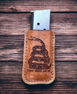 Gadsden Flag - Don't Tread on Me, Laser Engraved, magazine holder, spring clip, belt holder, leather