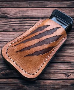 Hellcat, Claw Marks, Laser Engraved, magazine holder, spring clip, belt holder, leather