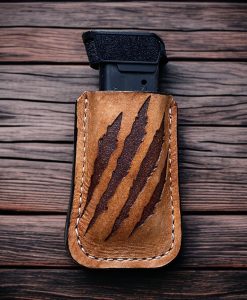 Hellcat, Claw Marks, Laser Engraved, magazine holder, spring clip, belt holder, leather